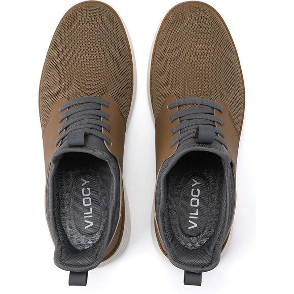 ⚡VILOCY Men's Brown Fashion Dress Oxfords Business Mesh Breathable Sneakers - Picture 9 of 9